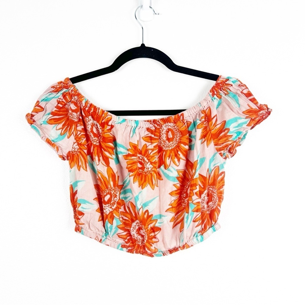 Aerie Off The Shoulder‎ Floral Crop Top